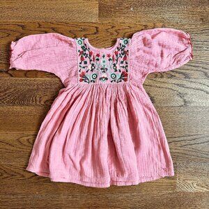NWT Pink Chicken Cotton Gauze Embroidered Dress
